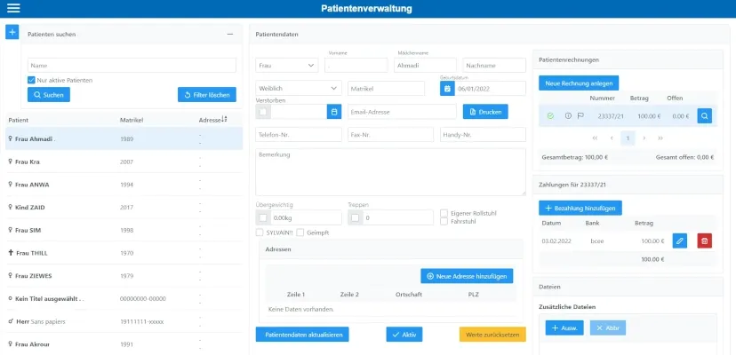 Luxambulance Patientenverwaltung Webapplikation